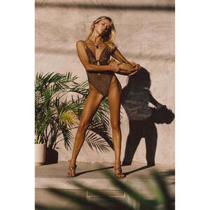 12th Tribe Castillo Bronze One Piece Swimsuit Size XLXL